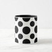 Chic Elegance: Black Polka Dot 11oz Keramik Tasse (Zentrum)