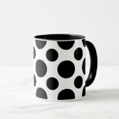 Chic Elegance: Black Polka Dot 11oz Keramik Tasse (VorderseiteRechts)