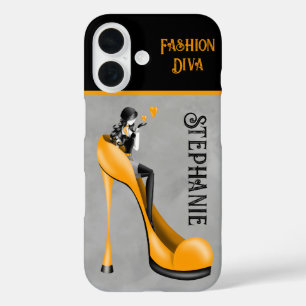 Chic Elegance: Modebewusste Dame beim Küsschen-Bla iPhone 16 Hülle