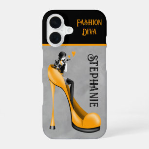 Chic Elegance: Modebewusste Dame beim Küsschen-Bla iPhone 16 Hülle