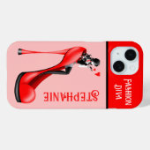 Chic Elegance: Modebewusste Dame beim Küsschenwerf Case-Mate iPhone Hülle (Rückseite (Horizontal))