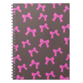 Chic Elegance: Rosa Bögen auf schwarz Notizblock (Vorderseite)