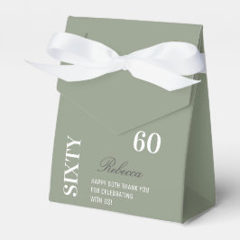 Chic Elegant 60. Geburtstag Sage Green Vielen Dank Geschenkschachtel