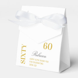 Chic Elegant 60. Geburtstag White Gold Vielen Dank Geschenkschachtel