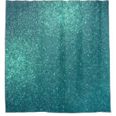 Chic Elegant Aquamarin Blue Funkelnd Glitzer Duschvorhang (Vorderseite)