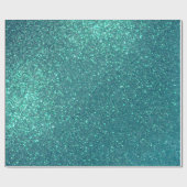 Chic Elegant Aquamarin Blue Funkelnd Glitzer Geschenkpapier (Flach)