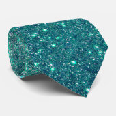 Chic Elegant Aquamarin Blue Funkelnd Glitzer Krawatte (Gerollt)