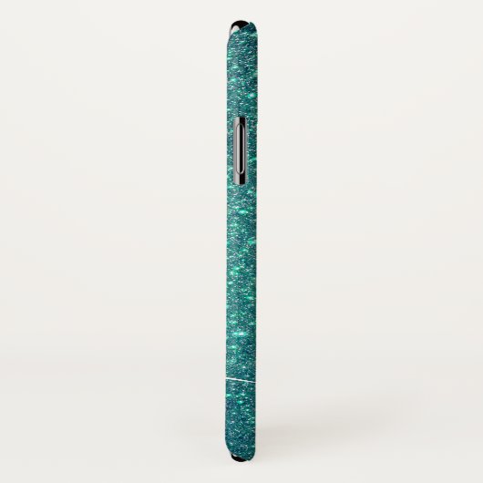 Chic Elegant Aquamarin Blue Funkelnd Glitzer Monog Case-Mate iPhone Hülle (Hinten/Rechts)