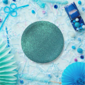 Chic Elegant Aquamarin Blue Funkelnd Glitzer Pappteller (Party)