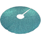 Chic Elegant Aquamarin Blue Funkelnd Glitzer Polyester Weihnachtsbaumdecke (Schrägansicht)