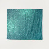 Chic Elegant Aquamarin Blue Funkelnd Glitzer Wandteppich (Vorderseite (Horizontal))