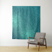 Chic Elegant Aquamarin Blue Funkelnd Glitzer Wandteppich (Beispiel)