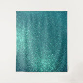 Chic Elegant Aquamarin Blue Funkelnd Glitzer Wandteppich (Vorderseite)