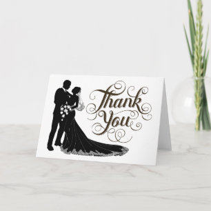 Chic Elegant Black and White Wedding Vielen Dank Dankeskarte