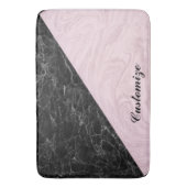 Chic Elegant Black Pink Marmor personalisieren Badematte (Vorderseite Vertikal)