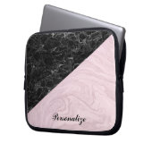 Chic Elegant Black Pink Marmor personalisieren Laptopschutzhülle (Vorderseite Links)