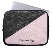 Chic Elegant Black Pink Marmor personalisieren Laptopschutzhülle (Vorderseite)