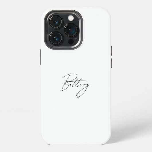 Chic Elegant Black Script Calligrafy Name iPhone Hülle (Hinten)