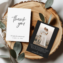 Chic Elegant Black Tie Wedding Thank You Card Einladung