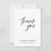 Chic Elegant Black Tie Wedding Thank You Card Einladung (Vorderseite)