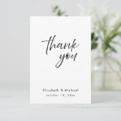 Chic Elegant Black Tie Wedding Thank You Card Einladung (Stehend Vorderseite)
