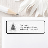 Chic Elegant Black White Christmas  Mail Return (Insitu)