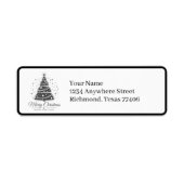 Chic Elegant Black White Christmas Mail Return (Vorne)