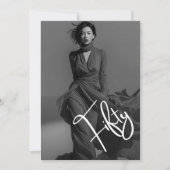 Chic Elegant Black & White Photo 50th Birthday Einladung (Vorderseite)