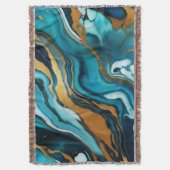 Chic Elegant-blaue goldfarbene Imitate Marmor Decke (Vorderseite Vertikal)