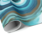 Chic Elegant-blaue goldfarbene Imitate Marmor Geschenkpapier (Rolleneckpunkt)