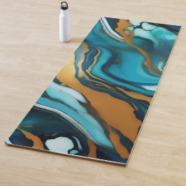 Chic Elegant-blaue goldfarbene Imitate Marmor Yogamatte