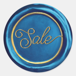 Chic Elegant Blue and Gold Sale Wax Siegel Sticker