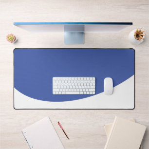 Chic Elegant Blue Flows White Wave Bottom Edge Schreibtischunterlage