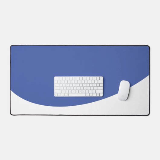 Chic Elegant Blue Flows White Wave Bottom Edge Schreibtischunterlage (Tastatur & Maus)