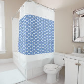 Chic Elegant Blue Honeycomb Muster Weiße Grenzen Duschvorhang (Beispiel)