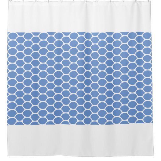 Chic Elegant Blue Honeycomb Muster Weiße Grenzen Duschvorhang (Vorderseite)