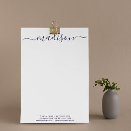 Chic Elegant Blue Typografy Monogram Briefbogen