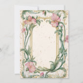 Chic Elegant Blues Rosa Jugendstil Einladung (Rückseite)