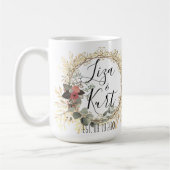 Chic Elegant Blumenzeremonie Personalisiert Kaffeetasse (Links)