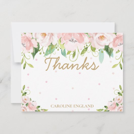 Chic Elegant Blush Pink Blume Note Card Mitteilungskarte (Vorderseite)