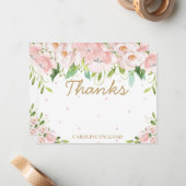 Chic Elegant Blush Pink Blume Note Card Mitteilungskarte (Vorderseite/Rückseite Beispiel)