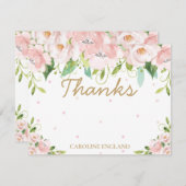 Chic Elegant Blush Pink Blume Note Card Mitteilungskarte (Vorne/Hinten)