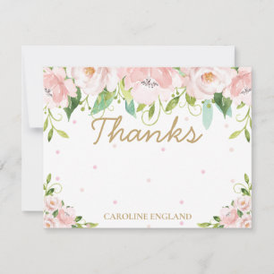 Chic Elegant Blush Pink Blume Note Card Mitteilungskarte