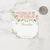 Chic Elegant Blush Pink Blume Note Card Mitteilungskarte (Vorderseite/Rückseite Beispiel)