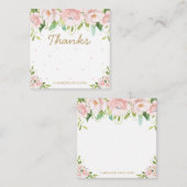 Chic Elegant Blush Pink Blume Note Card Mitteilungskarte (Vorne/Hinten)