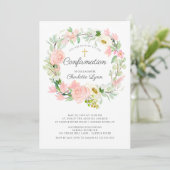Chic & Elegant Blush Pink Floral Bestätigung Einladung (Stehend Vorderseite)