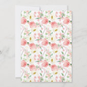 Chic & Elegant Blush Pink Floral Bestätigung Einladung (Rückseite)