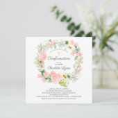 Chic & Elegant Blush Pink Floral Bestätigung Einladung (Stehend Vorderseite)