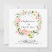 Chic & Elegant Blush Pink Floral Bestätigung Einladung (Vorderseite)