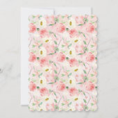 Chic & Elegant Blush Pink Floral Bestätigung Einladung (Rückseite)